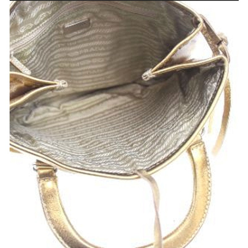 Authentic Prada Gold Leather Mini Tote PRADA