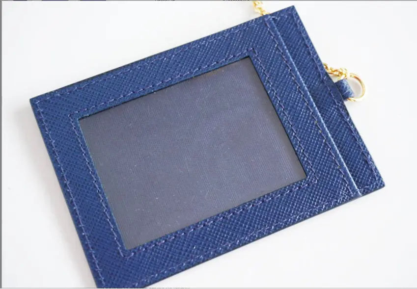Prada Wallet Pass Case Blue Saffiano Embossed Prada