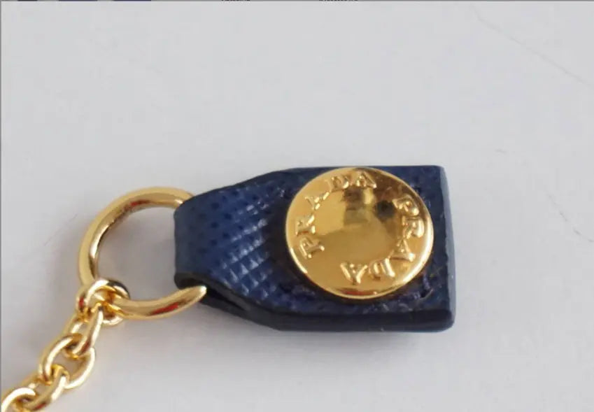 Prada Wallet Pass Case Blue Saffiano Embossed Prada